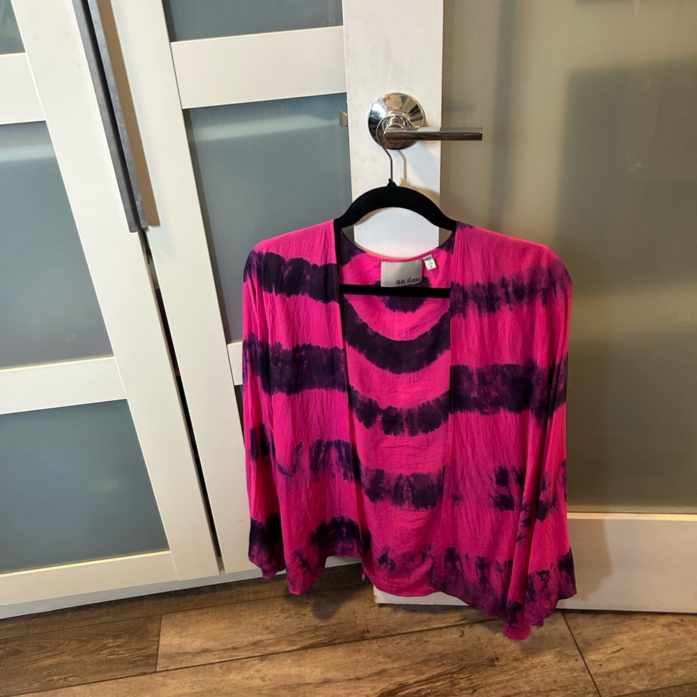 Pink and Black Relaxed Boxy Blouse